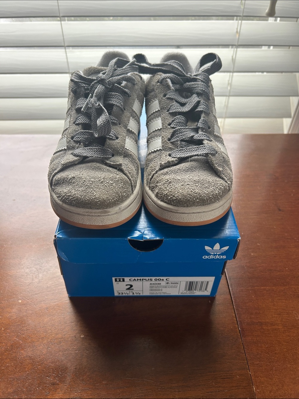 adidas Kids Grey Suede Campus Sneakers